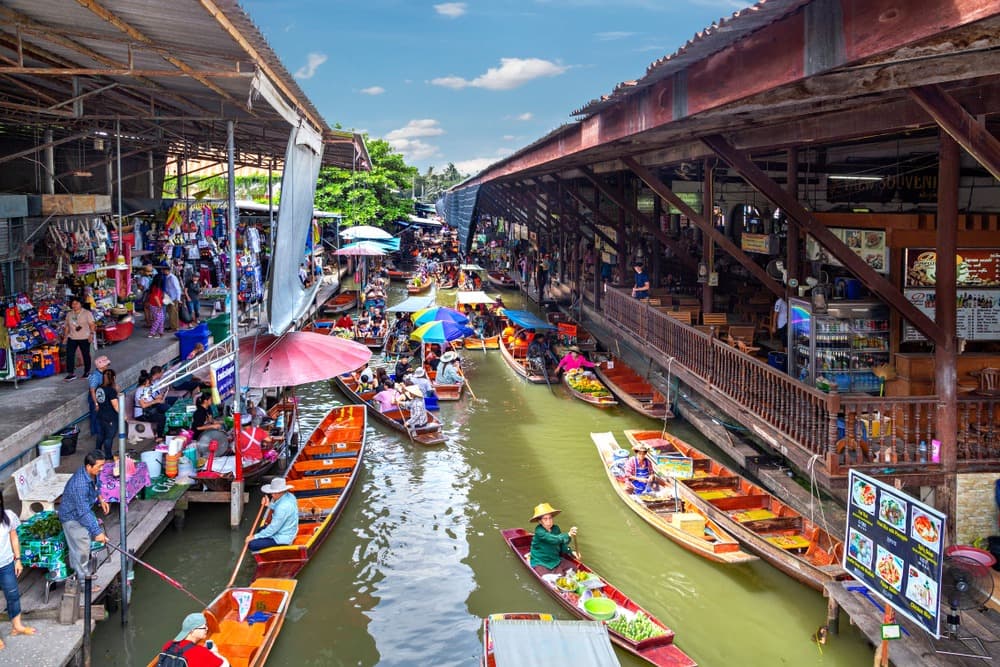 Der schwimmende Markt von Damnoen Saduak